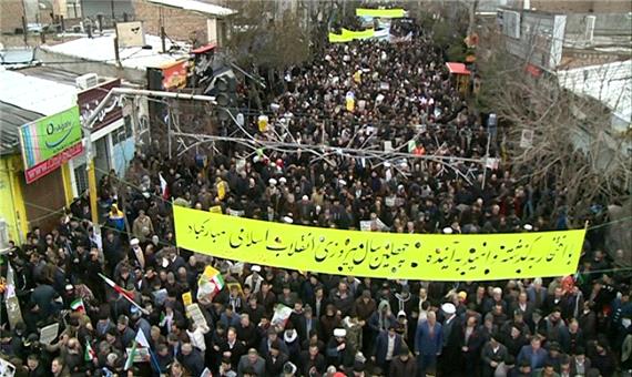 راهپیمایی 22 بهمن در مشگین شهر برگزار شد