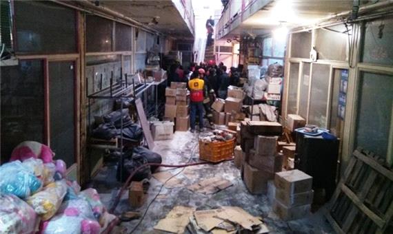 آتش سوزی در بازار تبریز خاموش شد