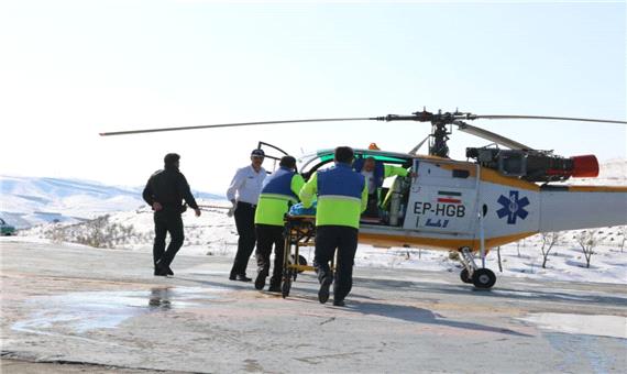 اعزام بالگرد اورژانس پایگاه میانه برای نجات دو بیمار