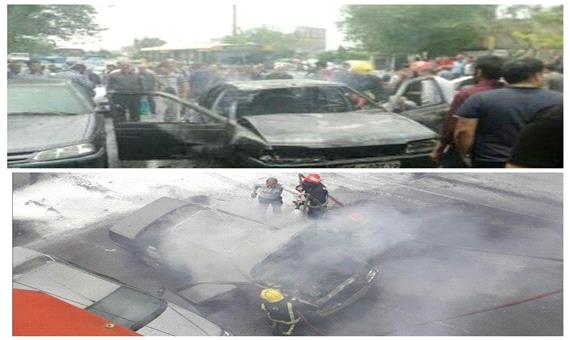 آتش گرفتن خودرو آر دی در تبریز